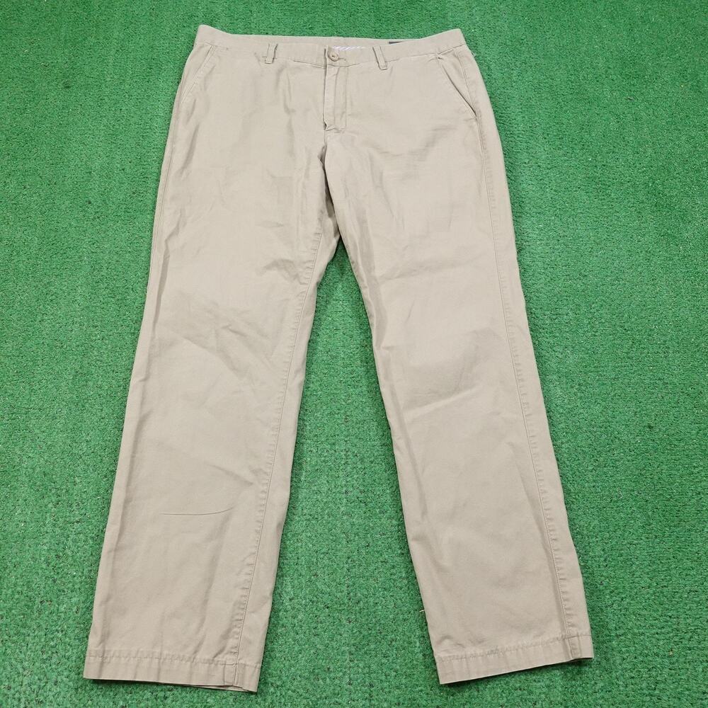 Bonobos Chino Pants Mens 35x32‎ Khaki Straight Fit Cotton Casual Flat Front
